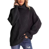 Women's Chunky Cable-Knit Oversized Turtleneck Jumper — view 8
