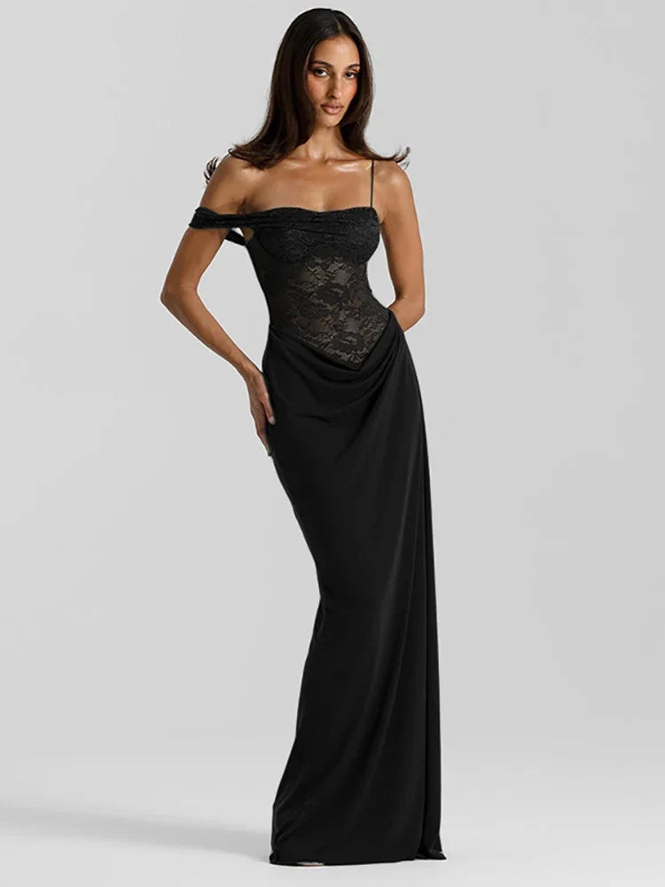Women's Off-Shoulder Lace Maxi Evening Dress — view 2