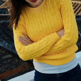 Women's Pure Cotton Cable-Knit Crew-Neck Jumper — view 4