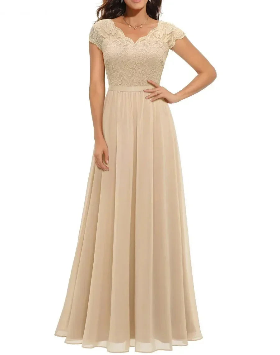 Helena | Lace Christmas Party Maxi Dress — view 2