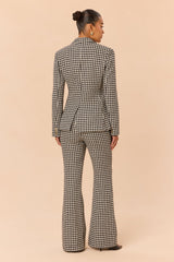 Women's Houndstooth Tweed Matching Pants Set — Button Front, Double Breasted | Yvezi — 4