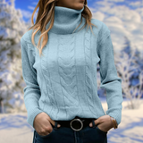 Marina | Women's Fitted Turtleneck Knit Sweater — view 6