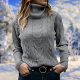 Marina | Women's Fitted Turtleneck Knit Sweater — view 4
