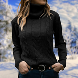 Marina | Women's Fitted Turtleneck Knit Sweater — view 1