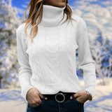 Marina | Women's Fitted Turtleneck Knit Sweater — view 5