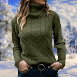 Marina | Women's Fitted Turtleneck Knit Sweater — view 2