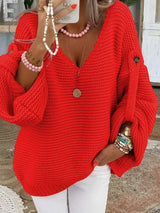 Solveig | Lantern Sleeve Chunky Knit Jumper — view 4