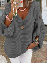 Solveig | Lantern Sleeve Chunky Knit Jumper — view 7