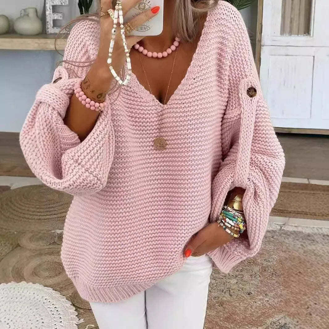 Solveig | Lantern Sleeve Chunky Knit Jumper — view 1