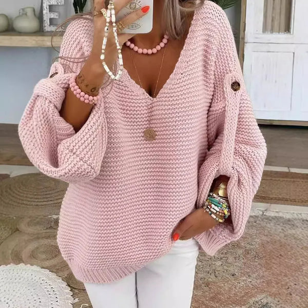 Solveig | Lantern Sleeve Chunky Knit Jumper — view 1