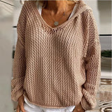 Livia | Women's Open-Knit V-Neck Jumper — view 4