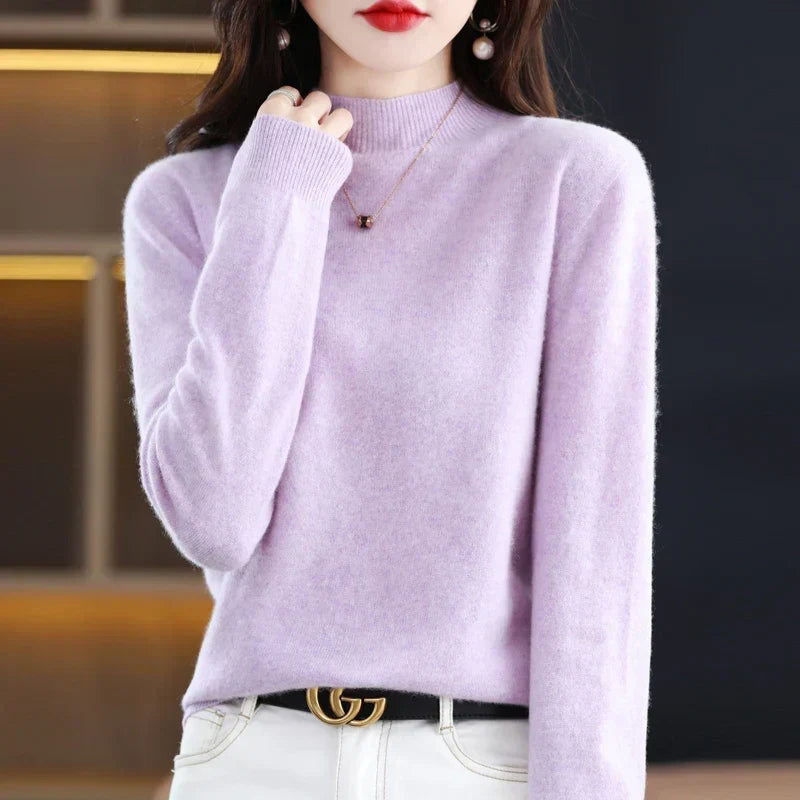 Aveline | Women's Ribbed Mock Neck Jumper — view 3