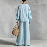 Soraya | Women's Relaxed Wide-Leg Trouser Co-Ord Set — view 3