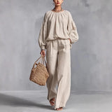 Soraya | Women's Relaxed Wide-Leg Trouser Co-Ord Set — view 2