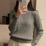 Women's Pure Cotton Cable-Knit Crew-Neck Jumper — view 8
