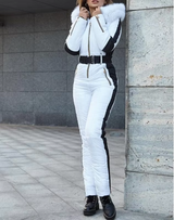 Sigrid | Women's Insulated Hooded Ski Suit with Belt & Removable Collar — view 7