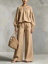 Soraya | Women's Relaxed Wide-Leg Trouser Co-Ord Set — view 4