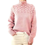 Women's Cable-Yoke Turtleneck Oversized Knit Jumper — view 10