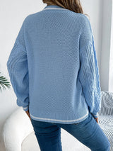 Phoebe | Women's Cable-Knit V-Neck Relaxed Jumper — view 5