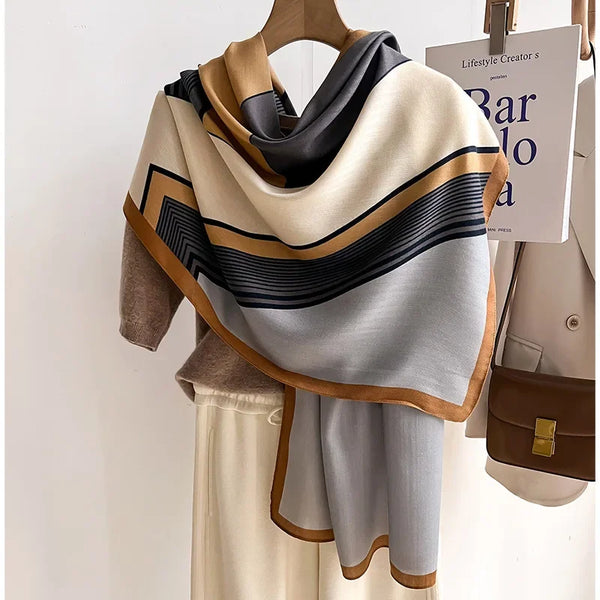 Edith | Women's Oversized Printed Winter Scarf – Soft Wool-Cotton Feel — view 1