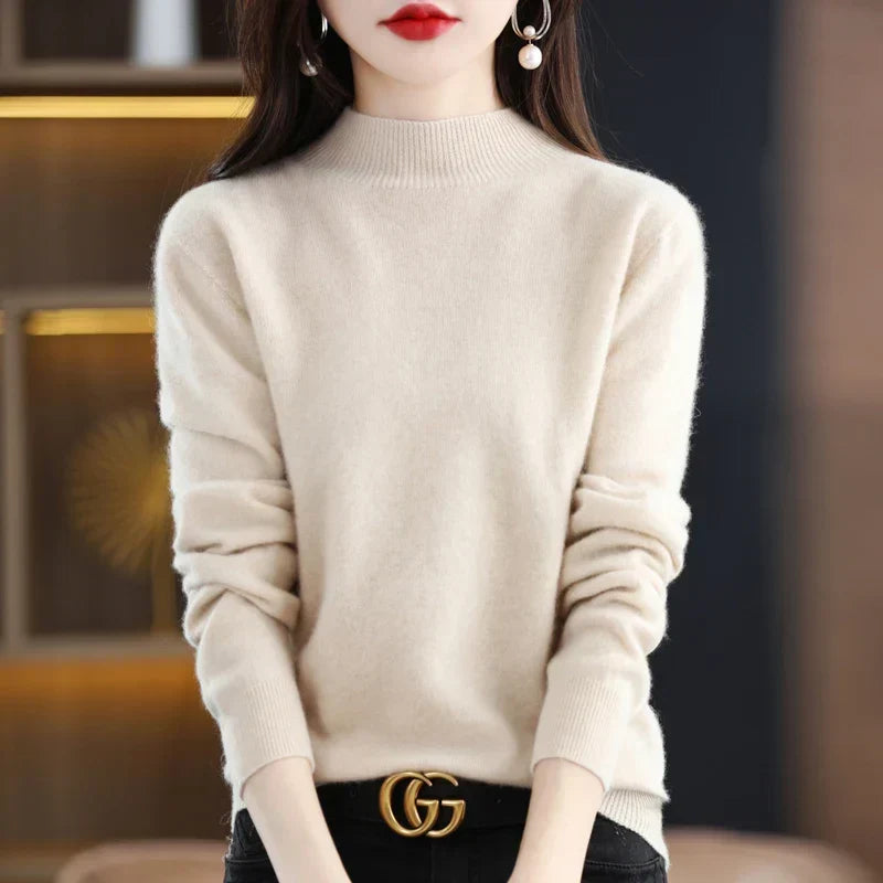 Aveline | Women's Ribbed Mock Neck Jumper — view 2