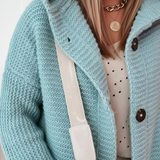 Rowena | Long Hooded Merino Wool Cardigan — view 3