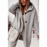Rowena | Long Hooded Merino Wool Cardigan — view 4