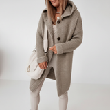 Rowena | Long Hooded Merino Wool Cardigan — view 7