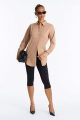 Women's Poplin Cotton Shirt — Button Down, Collared | Yvezi — 21