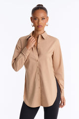 Women's Poplin Cotton Shirt — Button Down, Collared | Yvezi — 22