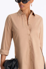 Women's Poplin Cotton Shirt — Button Down, Collared | Yvezi — 23