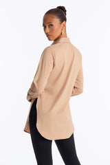 Women's Poplin Cotton Shirt — Button Down, Collared | Yvezi — 24