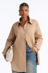 Women's Poplin Cotton Shirt — Button Down, Collared | Yvezi — 25