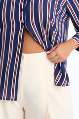 Women's Striped Shirt — Button Down | Yvezi — 17