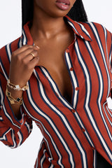 Women's Striped Shirt — Button Down | Yvezi — 24