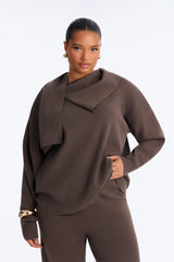 Women's Knit Matching Pants Set — Long Sleeve, Wide Leg | Yvezi — 6
