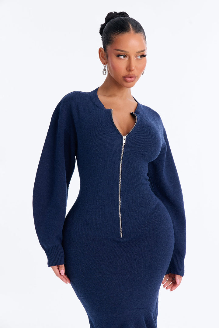 Women's Midi Dress — Long Sleeve | Yvezi — 2