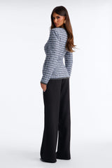 Women's Tweed Blazer and Pants Set — Wide Leg | Yvezi — 4