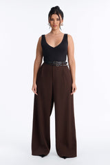 Women's Belted Wide Leg Pants | Yvezi — 30