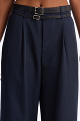 Women's Belted Wide Leg Pants | Yvezi — 35