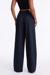 Women's Belted Wide Leg Pants | Yvezi — 36