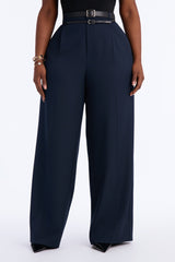 Women's Belted Wide Leg Pants | Yvezi — 38