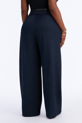 Women's Belted Wide Leg Pants | Yvezi — 40