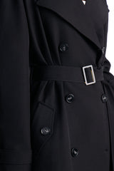 Women's Belted Coat — Double Breasted, Long Sleeve | Yvezi — 3