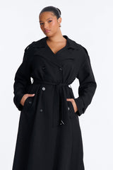 Women's Belted Coat — Double Breasted, Long Sleeve | Yvezi — 6