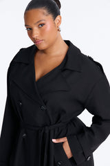 Women's Belted Coat — Double Breasted, Long Sleeve | Yvezi — 7