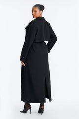 Women's Belted Coat — Double Breasted, Long Sleeve | Yvezi — 8