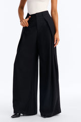 Women's Pleated Wide Leg Pants | Yvezi — 5