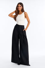 Women's Pleated Wide Leg Pants | Yvezi — 6
