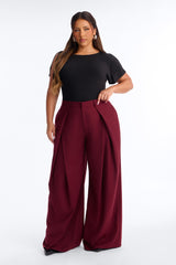 Women's Pleated Wide Leg Pants | Yvezi — 14